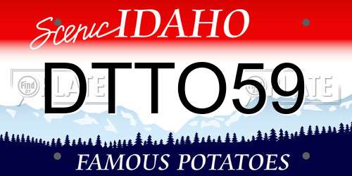 DTTO59 Idaho License Plate