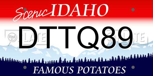 DTTQ89 Idaho License Plate
