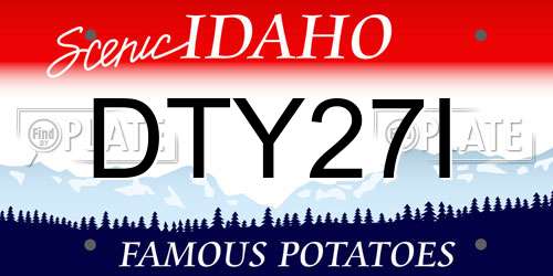DTY27I Idaho License Plate