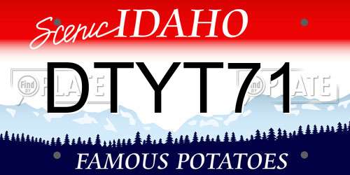 DTYT71 Idaho License Plate