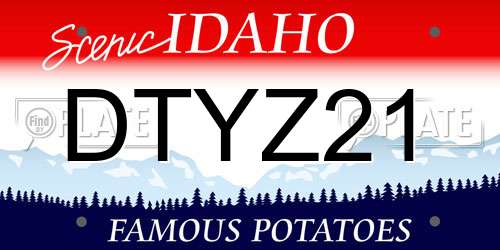 DTYZ21 Idaho License Plate