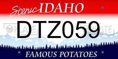 DTZ059 Idaho License Plate