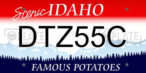 DTZ55C Idaho License Plate