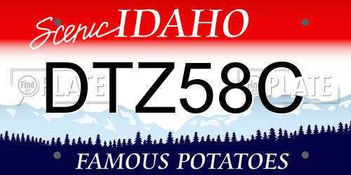 DTZ58C Idaho License Plate
