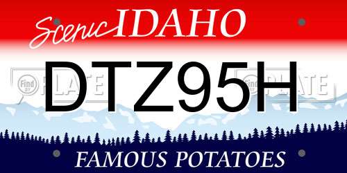 DTZ95H Idaho License Plate
