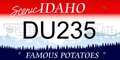 DU235 Idaho License Plate
