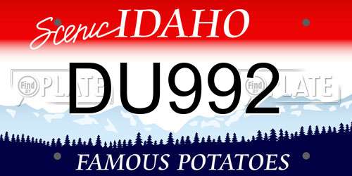 DU992 Idaho License Plate
