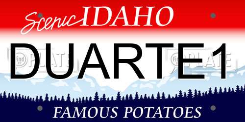 DUARTE1 Idaho License Plate