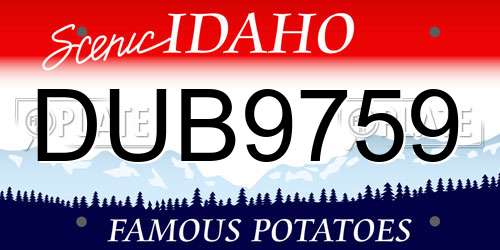 DUB9759 Idaho License Plate
