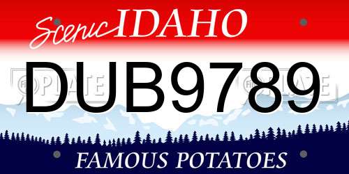 DUB9789 Idaho License Plate