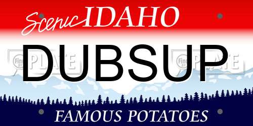 DUBSUP Idaho License Plate