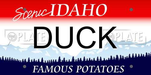 DUCK Idaho License Plate