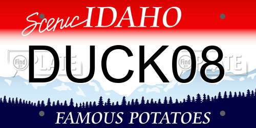 DUCK08 Idaho License Plate