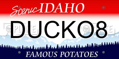 DUCKO8 Idaho License Plate