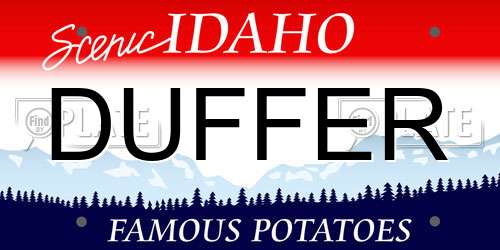 DUFFER Idaho License Plate