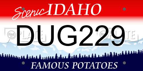 DUG229 Idaho License Plate