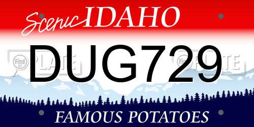 DUG729 Idaho License Plate