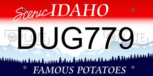 DUG779 Idaho License Plate
