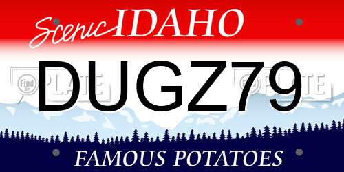 DUGZ79 Idaho License Plate