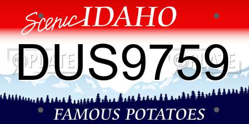 DUS9759 Idaho License Plate