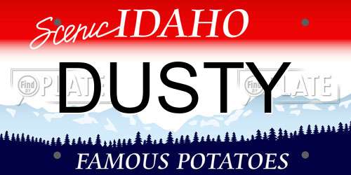 DUSTY Idaho License Plate