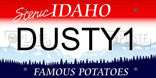 DUSTY1 Idaho License Plate