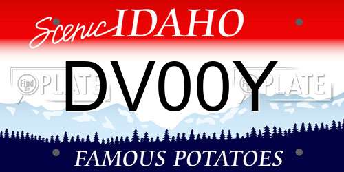 DV00Y Idaho License Plate