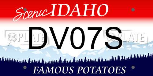 DV07S Idaho License Plate