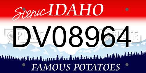 DV08964 Idaho License Plate