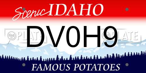 DV0H9 Idaho License Plate
