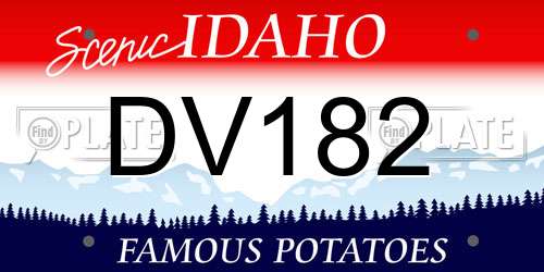 DV182 Idaho License Plate