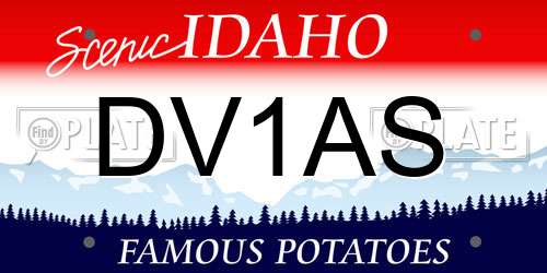 DV1AS Idaho License Plate