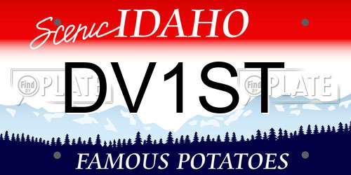 DV1ST Idaho License Plate