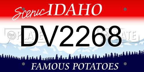 DV2268 Idaho License Plate
