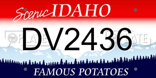 DV2436 Idaho License Plate