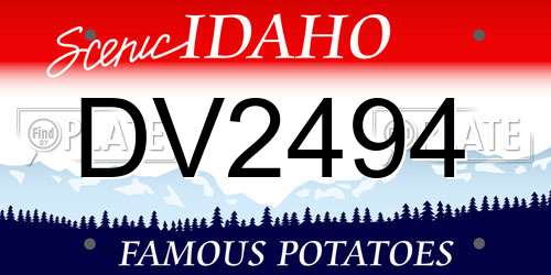 DV2494 Idaho License Plate