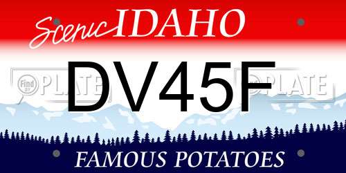 DV45F Idaho License Plate