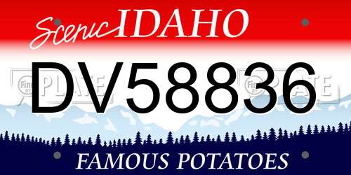 DV58836 Idaho License Plate