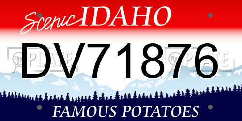 DV71876 Idaho License Plate