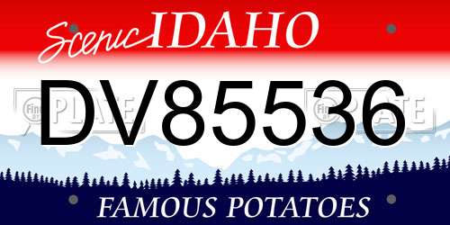 DV85536 Idaho License Plate