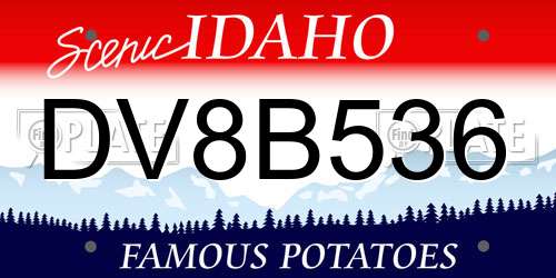 DV8B536 Idaho License Plate