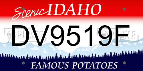 DV9519F Idaho License Plate
