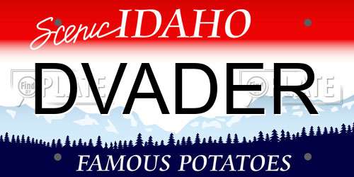 DVADER Idaho License Plate
