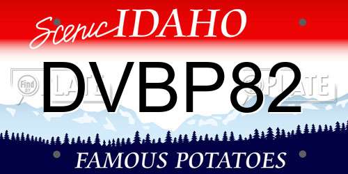 DVBP82 Idaho License Plate