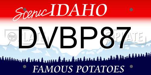DVBP87 Idaho License Plate