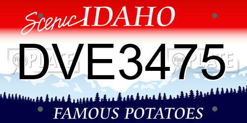 DVE3475 Idaho License Plate