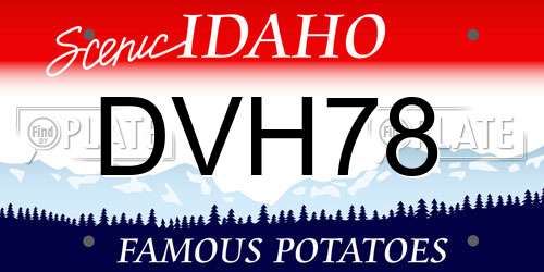 DVH78 Idaho License Plate