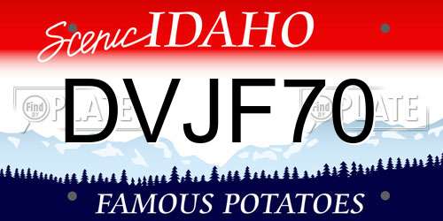 DVJF70 Idaho License Plate