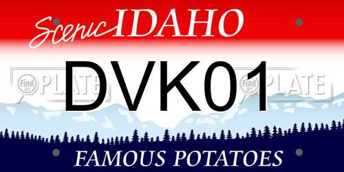 DVK01 Idaho License Plate