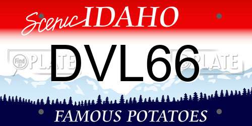 DVL66 Idaho License Plate